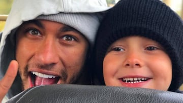 Neymar y su hijo Davi Lucca da Silva