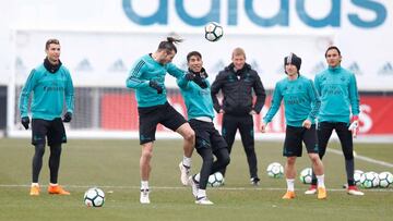 Bale, en la sesión de ayer de Valdebebas.