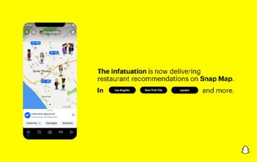 Snapchat te mostrará recomendaciones de los restaurantes de algunas ciudades