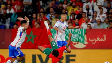 Futbol, Chile vs Marruecos 
El jugador de la seleccion chilena Juan Delgado
es fotografiado durante el partido amistoso contra Marruecos disputado en el RCD Stadium de Barcelona, España.23/09/2022 Joan Bascu/Photosport.

Chile vs Morocco 2022 
friendly match Chile's player Juan Delgado is pictured during a  match against Morocco held at the RCD Stadium, Spain.23/09/2022 Joan Bascu/Photosport