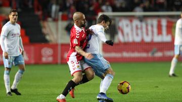 Javi Jim&eacute;nez, durante el partido contra el Zaragoza.