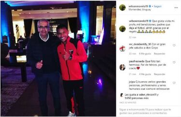 Gregorio Pérez visita a Wilson Morelo en Uruguay