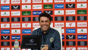 Rubi, este viernes en la rueda de prensa previa al UD Almería - Cádiz CF.