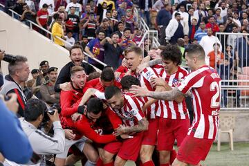 El 9 de enero el Atl¨¦tico derrot¨® al Barcelona por 2-3 en las semifinales de la Supercopa de Espa?a. El equipo rojiblanco le dio la vuelta al partido en cinco minutos en la recta final del choque y se plant¨® en la final. Koke, Morata y Correa marcaron los tantos rojiblancos. El King Abdullah Sports City de Yeda vio c¨®mo el conjunto de Simeone hizo un ejercicio de fe y cuando lo tuvo todo perdido gan¨® al equipo de Messi.
