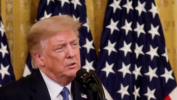 FILE PHOTO: U.S. President Donald Trump speaks about sending federal law enforcement agents to several U.S. cities to assist local police in combating what the Justice Department has described as a "surge" of violent crime, in the East Room at t