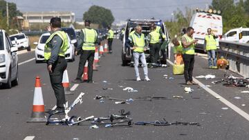 Imagen de archivo del atropello m&uacute;ltiple a varios ciclistas en Oliva en mayo de 2017 que se sald&oacute; con la muerte de tres ciclistas.