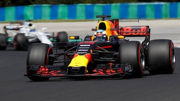 Daniel Ricciardo con el Red Bull en Hungría.