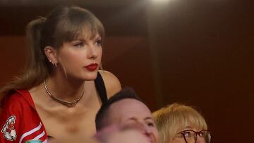 Taylor Swift looks on before the game between the Kansas City Chiefs and the Denver Broncos