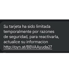 Nueva estafa relacionada con el BBVA: cuidado si te mandan un mensaje sobre tu tarjeta