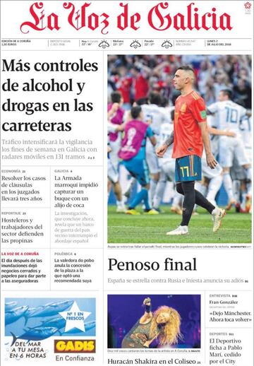 Las portadas de la prensa tras la eliminación de España