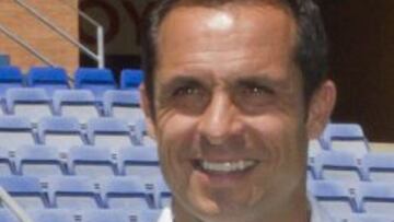 Sergi Barjuan, entrenador del Recreativo, durante su presentación.