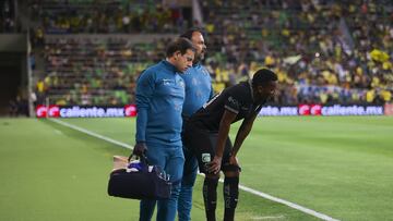 Juan Otero salió lesionado del América vs Monterrey