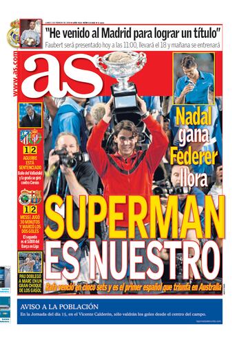 Rafa Nadal a través de las portadas de As