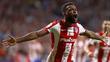 Thomas Lemar celebra su gol al Barcelona.