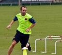 Iniesta y Keita se ejercitan con normalidad en la penúltima sesión