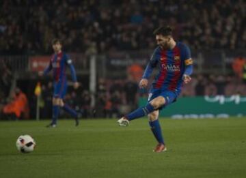 Pase de Messi a Denis Suárez que anota el 1-0 para el Barcelona 