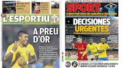 Paulinho, "un remiendo" en las portadas de Barcelona