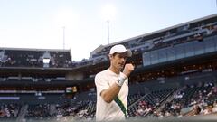 El tenista británico Andy Murray celebra un punto durante su partido ante Tomas Martin Etcheverry en el BNP Paribas Open, el Masters 1.000 de Indian Wells.