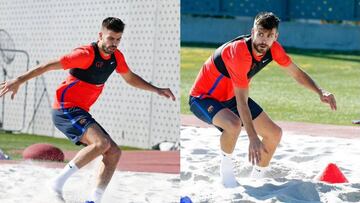 Piqué ya machaca su tobillo derecho: "He vuelto"