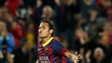 Neymar celebra su gol ante el Rayo Vallecano.