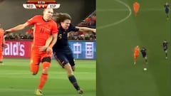 La reacción de pavor de Robinson en la mítica ocasión de Robben