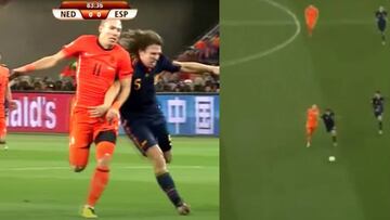 La reacción de pavor de Robinson en la mítica ocasión de Robben