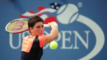 Carla Suarez, con su revés a una mano.