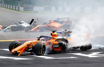 El accidente de Fernando Alonso en el GP de Bélgica