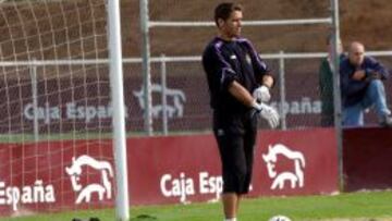 Jon Ander L&oacute;pez, en un entrenamiento con el Real Valladolid