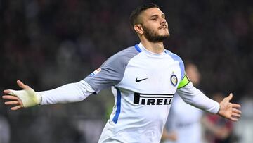 Icardi celebró así uno de sus goles.