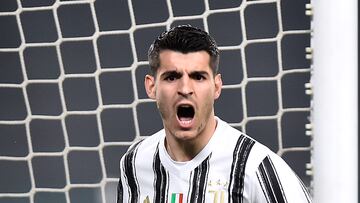 Soccer Football - Serie A - Juventus v Spezia - Allianz Stadium, Turin, Italy - March 2, 2021 Juventus' Alvaro Morata celebrates scoring their first goal REUTERS/Massimo Pinca