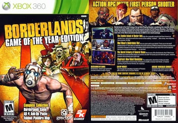 borderlands game of the year edition xbox 360 portada box art