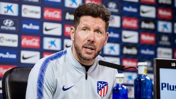 Simeone en rueda de prensa.