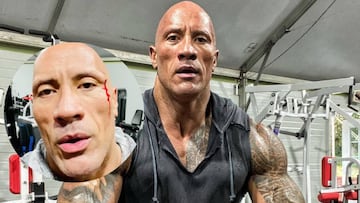 'The Rock' se golpea la ceja con unas cadenas de 20 kilos... ¡y atentos a su reacción!