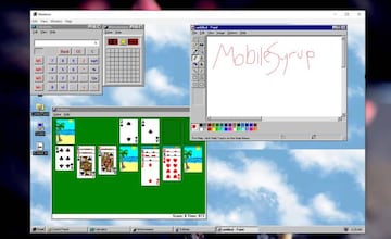 La app de Windows 95, con Paint, Solitario, Buscaminas y todo