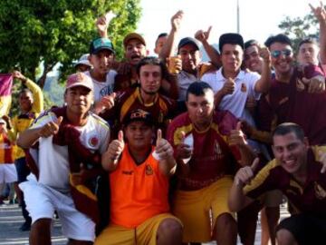 La hinchada del Tolima acompañando a su equipo en la final del FPC