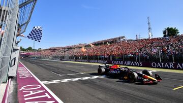 Max Verstappen finalizando la carrera en Hungaroring.