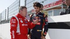 Antonio Albacete y Carlos Sainz en el circuito del Jarama.