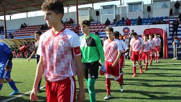 Estadio Manuel Delgado Meco, durante un partido celebrado en Alcázar de San Juan.