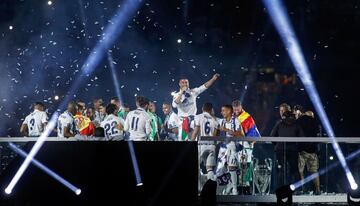 La fiesta de los campeones en el Santiago Bernabéu