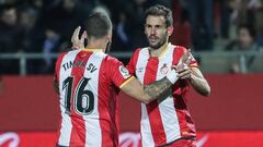 Stuani celebra su gol con Timor. 