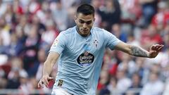 Maxi G&oacute;mez, en un partido con el Celta.