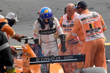 El accidente de Fernando Alonso en el GP de Bélgica