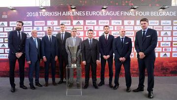 ADC02. BELGRADO (SERBIA), 17/05/2018.- Rueda de prensa de los equipos clasificados para la Final Four Euroleague en Belgrado (Serbia) hoy, 17 de mayo de 2018. La Final Four Euroleague se celebra del 18 al 19 de mayo. EFE/ Andrej Cukic