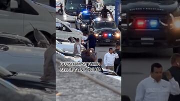 David Beckham se toma selfie con policía en el Estadio BBVA