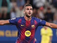Ferran torres celebrando su gol ante el Getafe en el partido de ida.