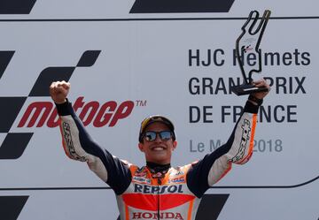 Márquez en el pódium del Gran Premio de Francia.