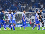 Jordi Cortizo, Hector Moreno of Monterrey during the Quarterfinals second leg match between Rayados de Monterrey and Atletico San Luis, as part of Torneo Apertura 2023 Liga BBVA MX, at BBVA Bancomer Stadium, December 02, 2023, in Monterrey, Nuevo Leon.