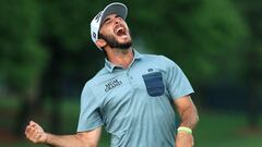 Max Homa celebra su triunfo en el Wells Fargo del PGA Tour. 