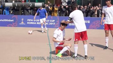 Pablo Aimar given 'shoe shine' celebration in South Korea